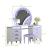 Perla 6-Drawer Wood Veneer Vanity with LED Lighting