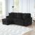 Plush Velvet L-Shaped Sectional Storage Sofa w/USB