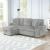 Plush Velvet L-Shaped Sectional Storage Sofa w/USB