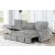 Plush Velvet L-Shaped Sectional Storage Sofa w/USB