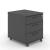 Optima Office Lockable Mobile Pedestal w/3 Foil Wrapped Drawers