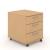Optima Office Lockable Mobile Pedestal w/3 Foil Wrapped Drawers
