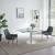 Pub Frosted Glass Extendable Dining Table