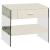 Raya Glass/Wood Storage End Table