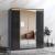 Roma Glossy 4-Door Wardrobe w/Mirror & 2-Drawer Storage