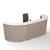 Tera Curved Customizable Reception Desk w/Metal Legs