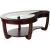 Crystal Falls Glass/Wood Storage Coffee Table Set