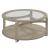 Solstice Round Glass/Wood Coffee Table