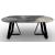 Sunshine W78.7-inch Ceramic/Metal Customizable Oval Dining Table
