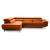 Capri L-Shaped Top Grain Italian Leather Sectional Sofa w/Left Arm Facing Storage Chaise