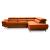 Capri L-Shaped Top Grain Italian Leather Sectional Sofa w/Right Arm Facing Storage Chaise