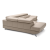 Capri L-Shaped Top Grain Italian Leather Sectional Sofa w/Left Arm Facing Storage Chaise