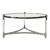 Timeless Round Glass Top Coffee Table with Acrylic Legs & Stainless Steel Base