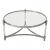 Timeless Round Glass Top Coffee Table with Acrylic Legs & Stainless Steel Base