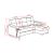 SM Scarlet Fabric/PU Reversible Chaise L-Shape Sectional Sofa