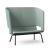 Twist & Sit Polyurethane High Back 2-Seater Sofa w/Steel Frame & Base (Fabric 1)