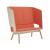 TWIST&SIT High Back Lounge 2-Seater Sofa, Wood 4-leg Base