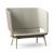 Twist & Sit Polyurethane High Back 2-Seater Sofa w/Steel Frame & Wood Base (Fabric 2)