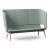 Twist & Sit Polyurethane High Back 3-Seater Sofa w/Steel Frame & Wood Base (Fabric 1)