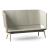 Twist & Sit Polyurethane High Back 3-Seater Sofa w/Steel Frame & Wood Base (Fabric 2)