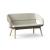 Twist & Sit Polyurethane Low Back 2-Seater Sofa w/Steel Frame & Wood Base (Fabric 2)