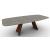 Icaro W98.4-inch Ceramic/Wood Customizable Elliptical Dining Table