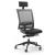 Eva.II Executive Chair w/Lumbar Support & Soft PU Headrest, Black Plastic Chair Body, Synchro Mechanism w/Side Tension (Plastic Base w/Fibreglass)