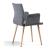Uma Fabric Office Armchair w/Wooden Legs