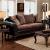 San Roque Fabric/Leatherette/Wood Sofa