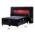 Smartness Tufted Fabric Queen Size Bed w/ Decorative Fireplace & 2 Nightstands