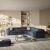 Solare Fabric/Leather L-Shape Sectional Sofa w/Recliner & Console