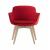 Danae Armchair, Solid Wood 4-leg Base
