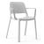 Polytone O 4 Legs Plastic Chair w/Armrests & Transparent Soft Plastic Glides