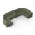 Soft Rock Curved One-Sided Seater Combination w/Central Side Armrest w/Power Socket, Configuration 2