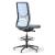 Wind High Upholstered Back Armless Fabric Swivel Chair w/Fixed Base & Footring