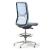 Wind High Upholstered Back Armless Fabric Swivel Chair w/Fixed Base & Footring