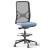Wind High Mesh Back Armless Fabric Swivel Chair w/Castors & Footring