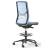 Wind High Upholstered Back Armless Fabric Swivel Chair w/Castors & Footring