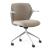 Ofy Office Visitor Swivel Chair w/Non-Adjustable Armrests, Grey Frame, Castors