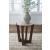 Tanidore Round End Table with Marble Top Warm Brown