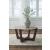 Tanidore Marble Wood Round Coffee Table Warm Brown