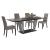 Travertine Wood Veneer/Leatherette Extendable Dining Set