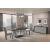 Travertine Wood Veneer/Leatherette Extendable Dining Set