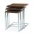 Three End Metal Base Wood Veneer Nesting Table