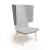 TWIST&SIT High Back Lounge Chair, Wood Base