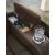 High Impact Leather/PVC Power Reclining Sofa w/Adjustable Headrest & Lighting