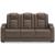 High Impact Leather/PVC Power Reclining Sofa w/Adjustable Headrest & Lighting