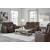 High Impact Leather/PVC Power Reclining Loveseat w/Console & Adjustable Headrests