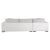 Shelborne Fabric/Leather L-Shaped Sectional Sofa w/Pillows