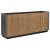 Noir Wood/Metal TV Entertainment Credenza Stand w/4 Doors